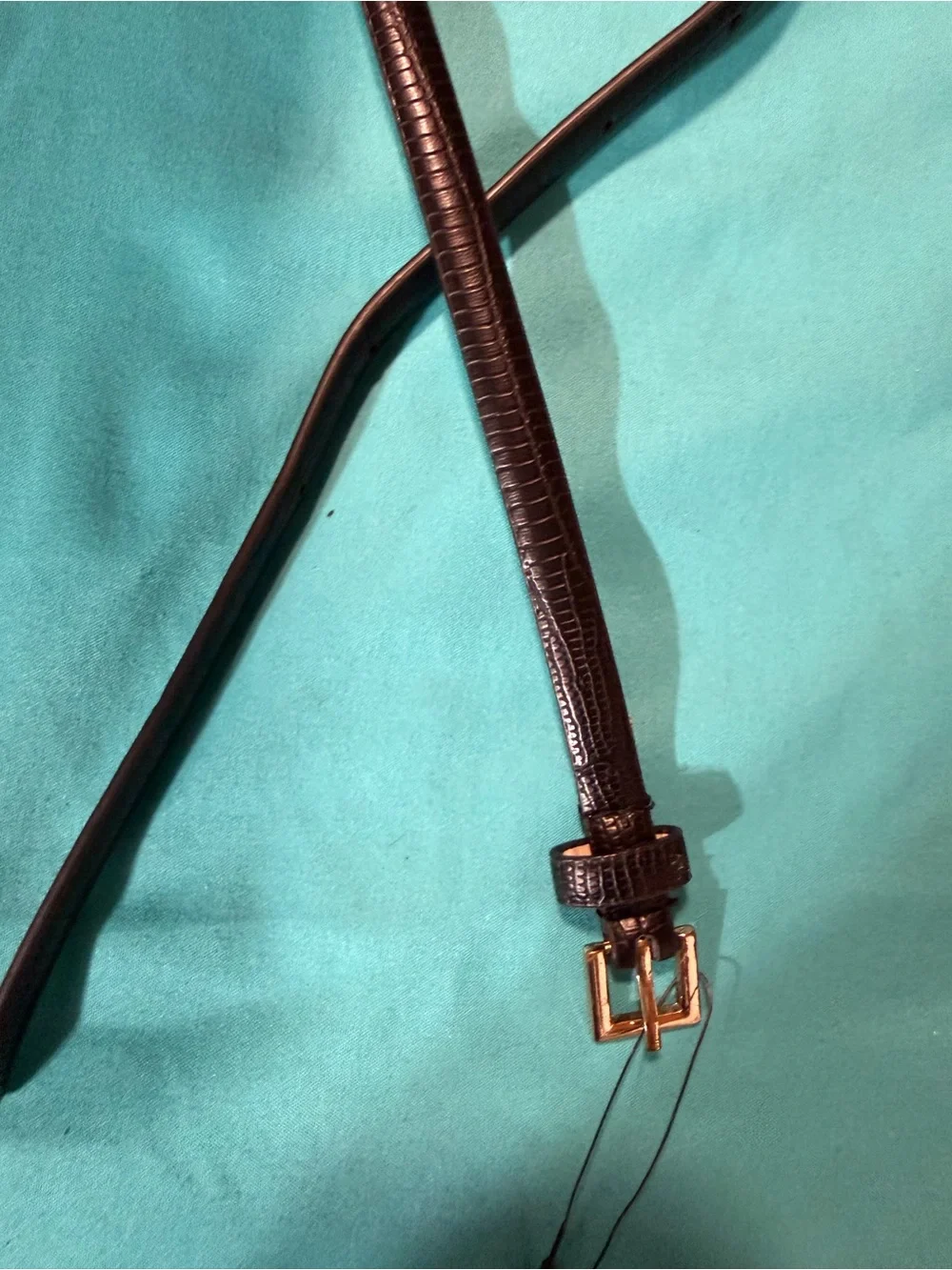 Black Women's Belt with Gold Buckle